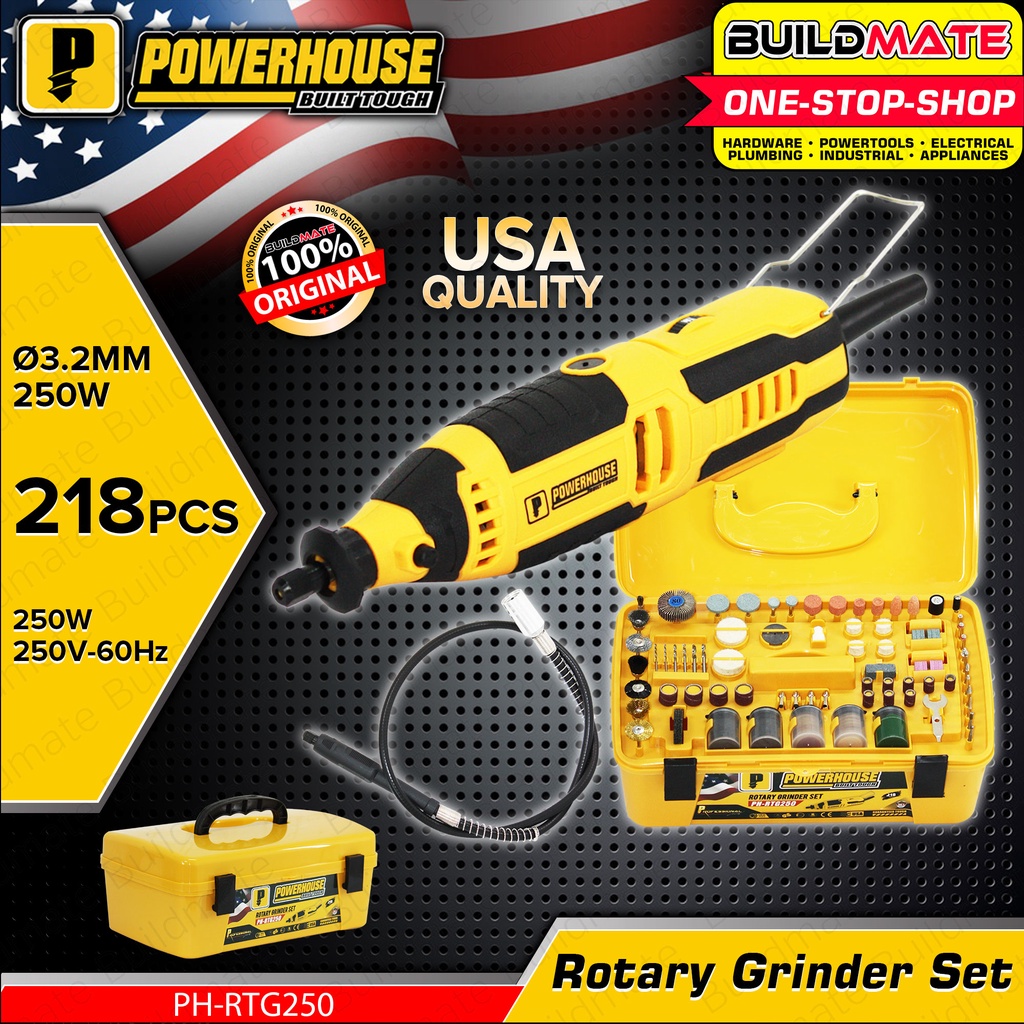 POWERHOUSE USA Rotary Mini Pencil Die Grinder Set 250W W/ Accessories