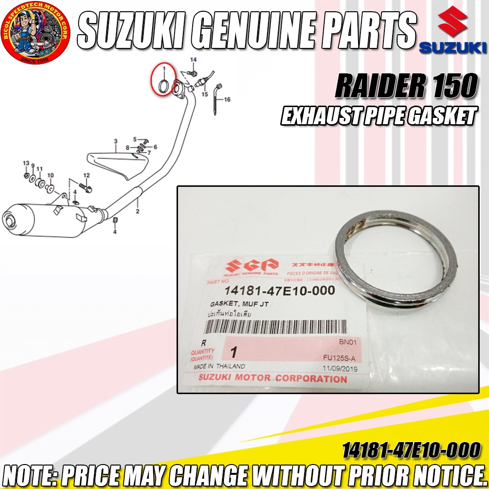 EXHAUST GASKET Suzuki Raider 125 150 Carb and FI GSXS150 GSXR150 (SGP