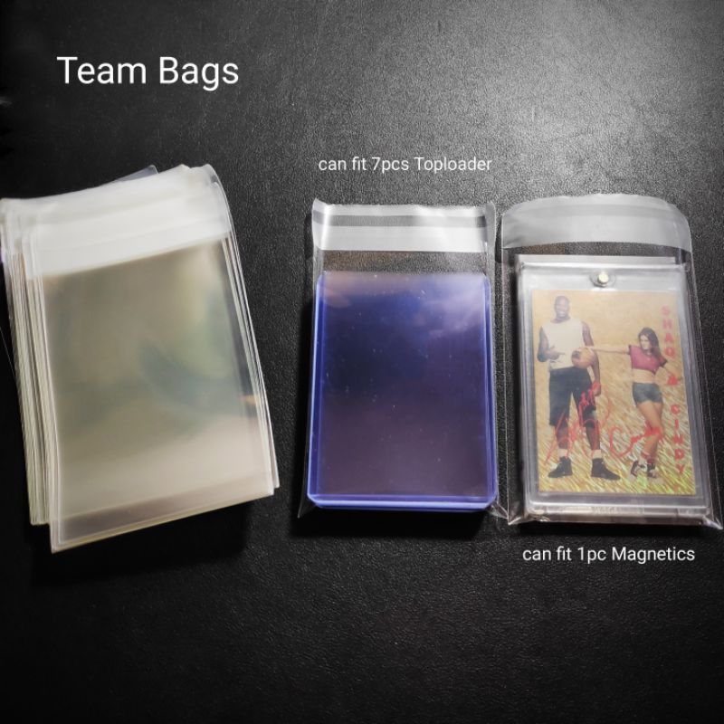 50 pcs Toploader Sleeves & Team Bags Plastic Sleeves Resealable NBA