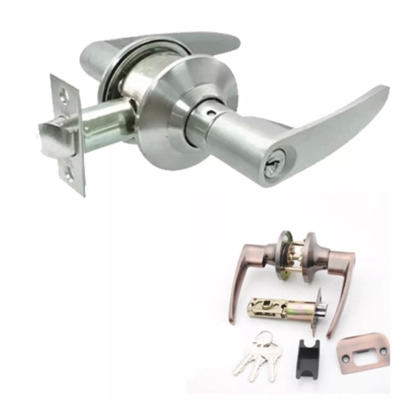 LEVER DOOR SET ENTRANCE Lever Wave Handle Door Knob Set (3 KEYS