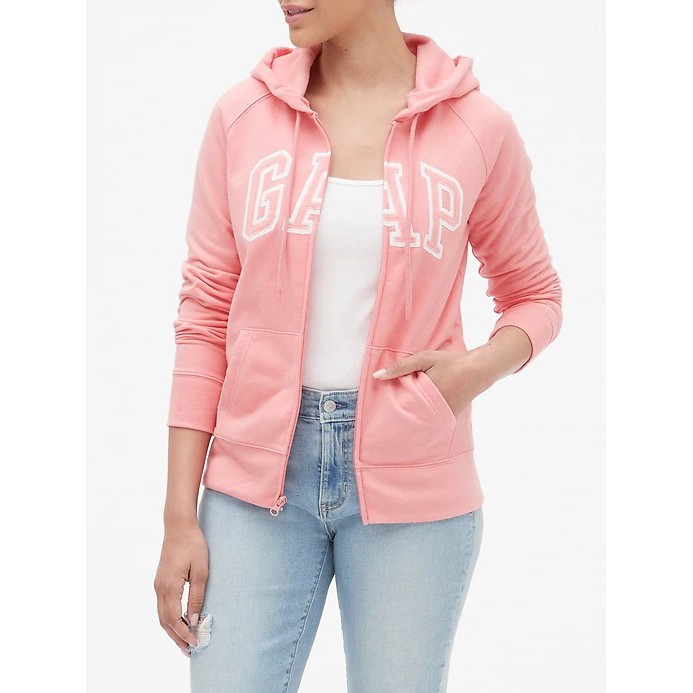 Gap Logo WOMENS Zip Hoodie In Fleece Color promenade pink Size SMALL Shopee Philippines