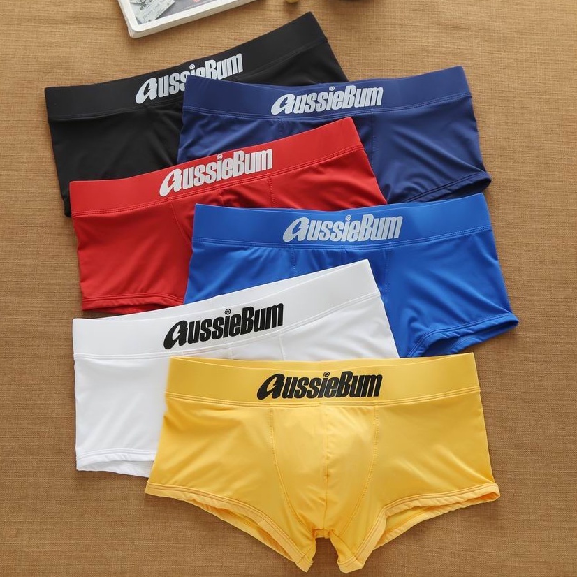 Aussie Bum Men Quality Plain Boxer Briefs Milksilk Boxers Man Low