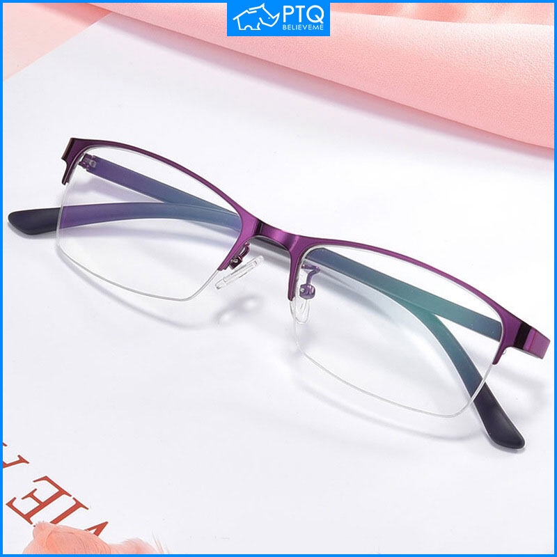 PTQ Myopia eyeglasses Ladies Half Frame Antiblue Light Prescription