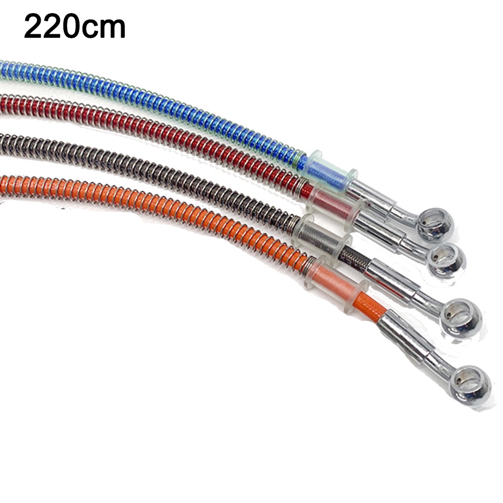 220cm Motorcycle Dirt Bike Braided Brake Hose Line Steel Brake Cable