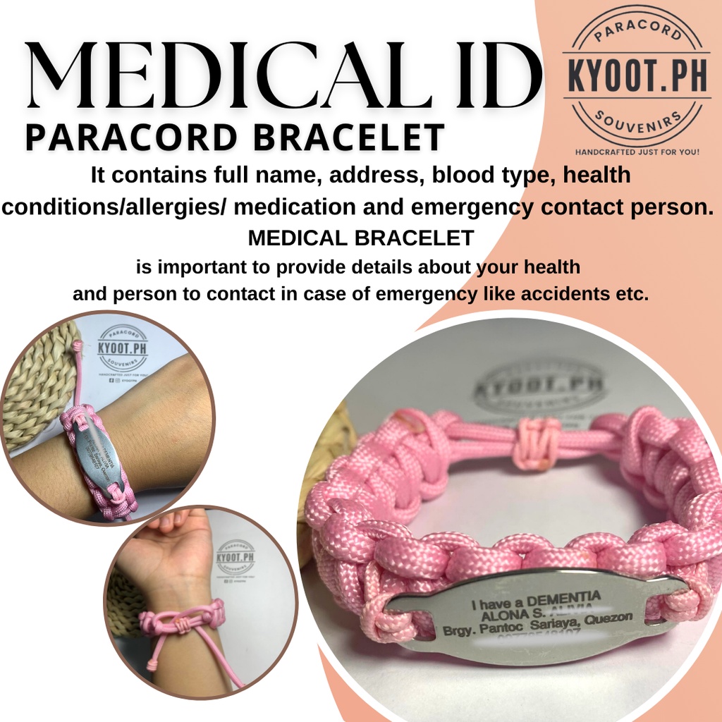 kyootph MEDICAL ID PARACORD BRACELET Shopee Philippines