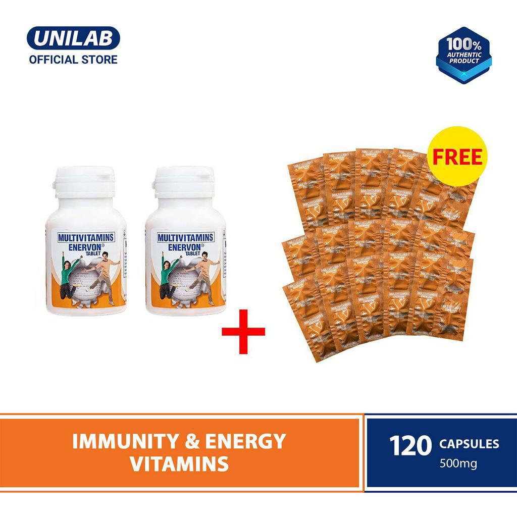 Unilab Enervon Multivitamins 60s + Free 60 Tablets (Free expires on Oct. 2023) Shopee Philippines