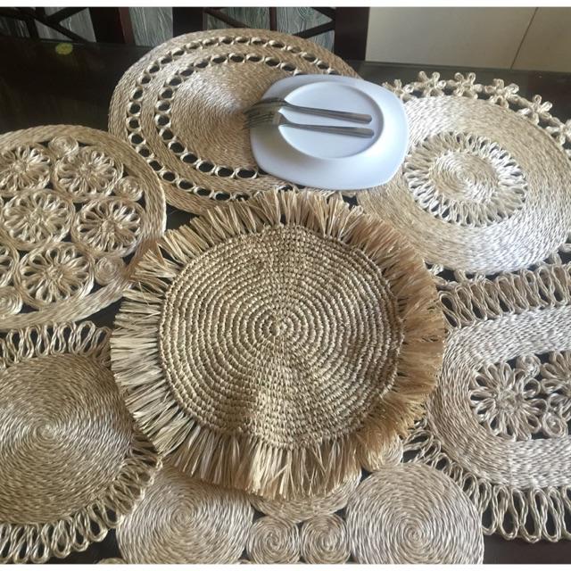 1110 Abaca and Raffia Placemats Shopee Philippines