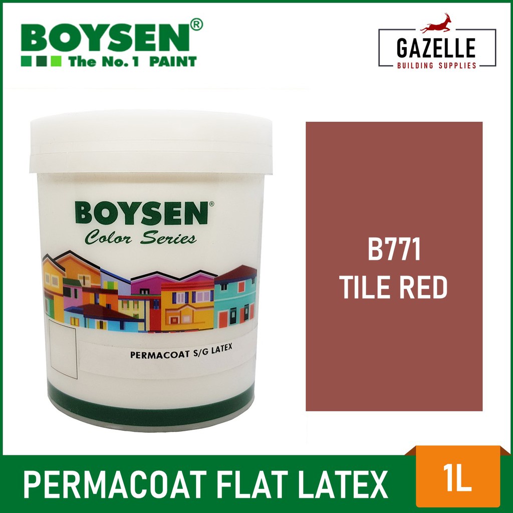 Boysen Permacoat Flat Latex Paint Tile Red B771 1 Liter Shopee