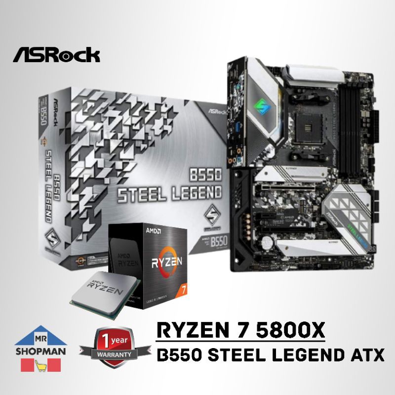 AMD Ryzen 7 5800X Processor w/ Asrock B550 Steel Legend Motherboard Bundle Shopee Philippines