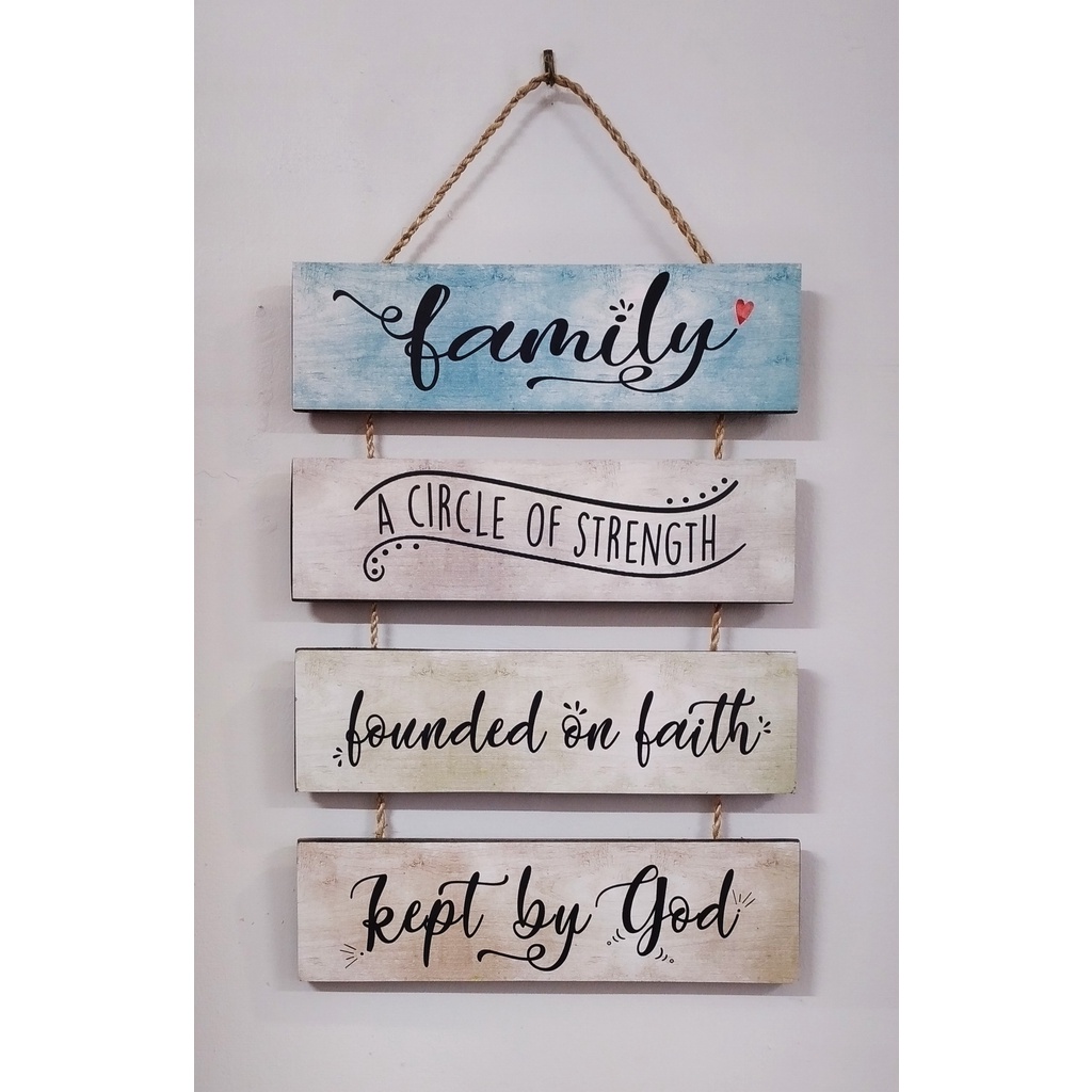 Wall Decor Home Decor Hanging Family Circle of Strength Rustic Retro
