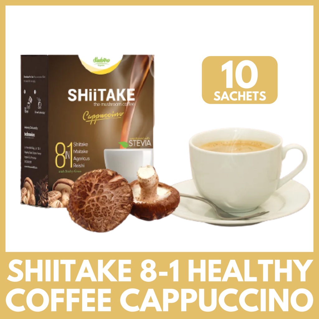 HEALTHY SALVEO 8IN1 SHIITAKE Cappucino Mushroom Coffee Stevia