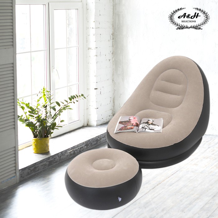 Inflatable air Sofa w/ foot rest Lounge chair YT125 Shopee Philippines