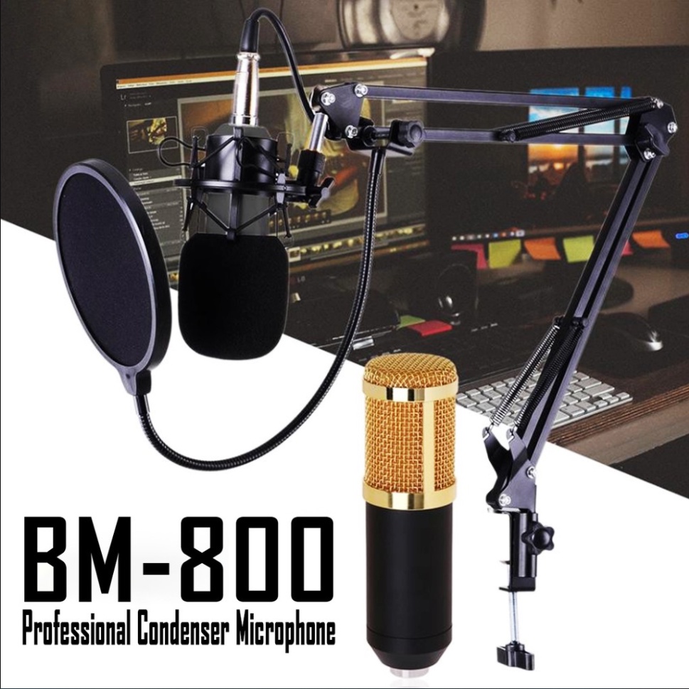 Original BM800 Condenser Microphone with V8 Soundcard and Free