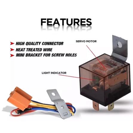 Horn Relay Mini Driving Light Relay Transparent Socket and Harness 4pin