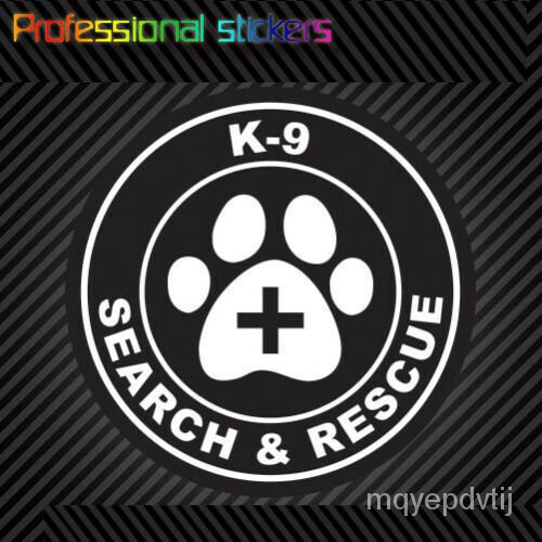 K9 Search and Rescue with Paw Cross Sticker Die Cut Vinyl K9 Dog