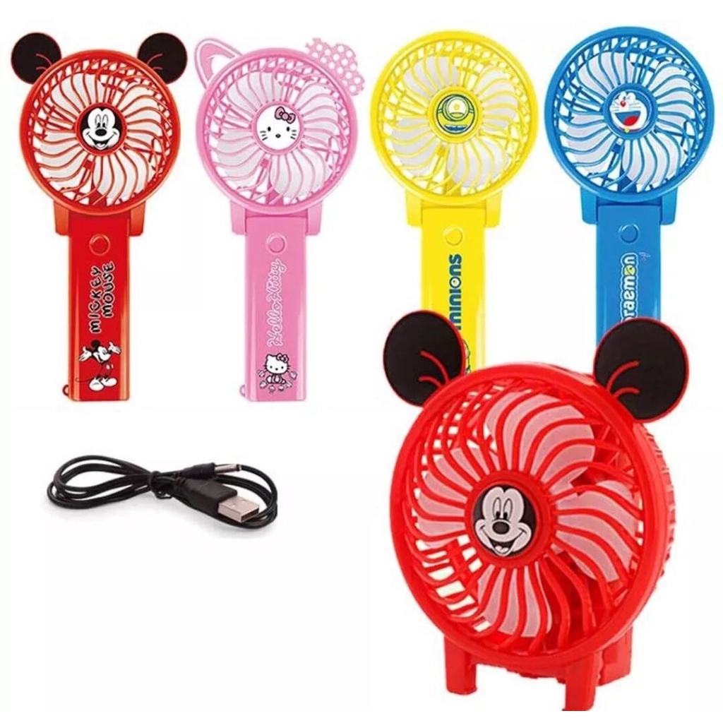 Korean ins cute style cartoon character fan USB mini portable handheld fan charging anywhere