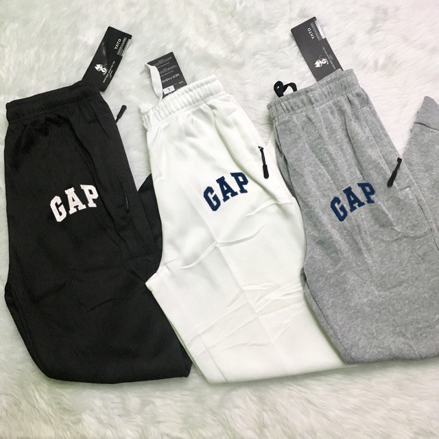 insPlain Cotton GAP Jogger Pants With Zipper Maliit Korean Shopee