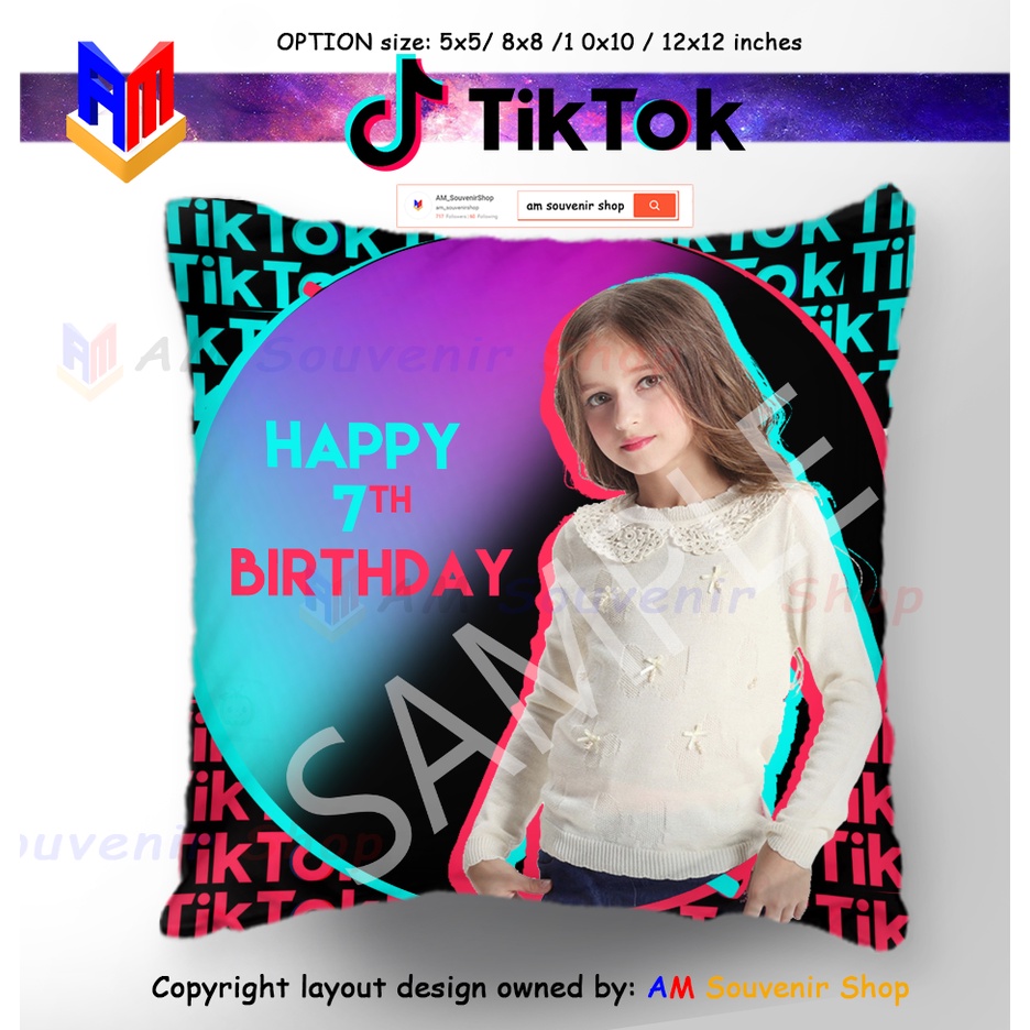 TIKTOK SOUVENIR PILLOW /TIKTOK DESIGN / Birthday / event / Customized