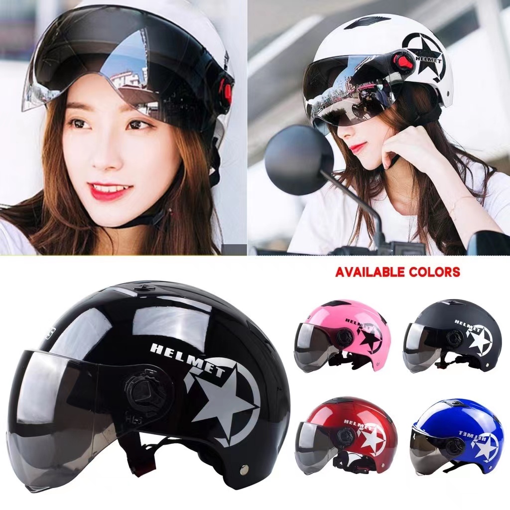 Helmet Motorcycle Helmet Scooter Bike Open Face AntiUV Safety Hard Hat
