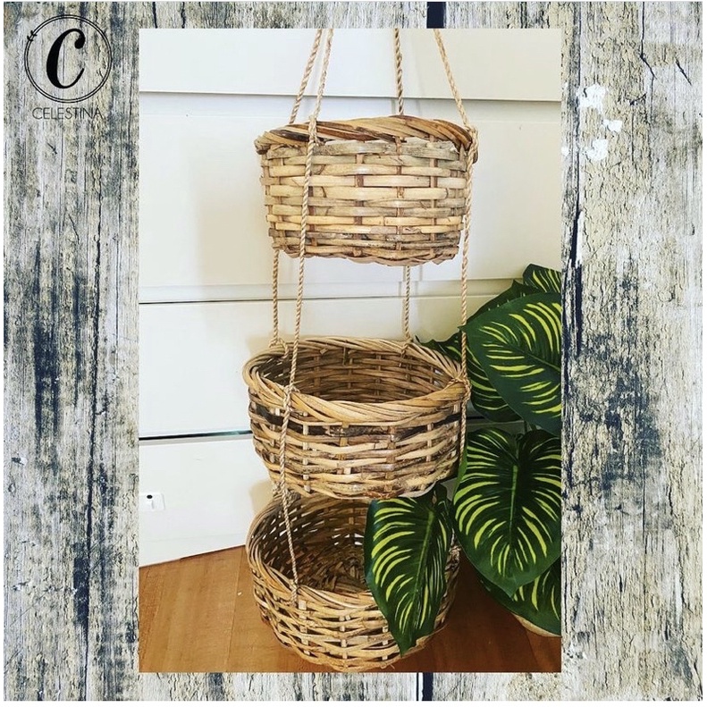 3Layer Hanging Rattan Basket Shopee Philippines