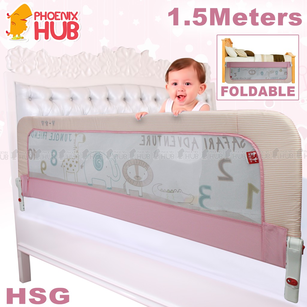 Phoenix Hub HSG 1.5 Meters Baby Bed Guard Infant Bedside Foldable Safe