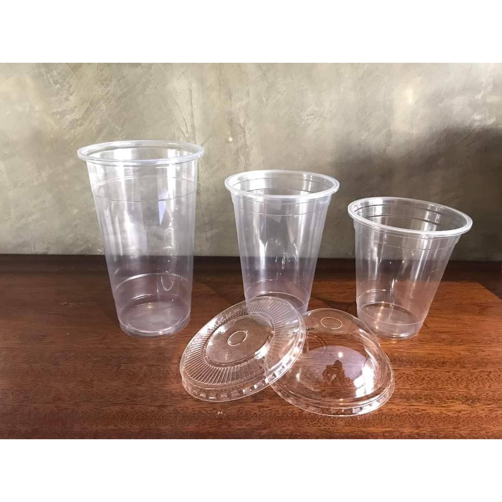 [100pcs] Plastic PP Flat Cup Y / U Lids 8oz 12oz 16oz 22oz 95mm Milk