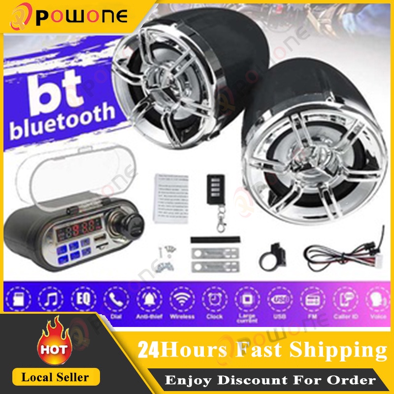 12V Motorcycle Sound System Stereo Speaker Waterproof Motorbike Scooter