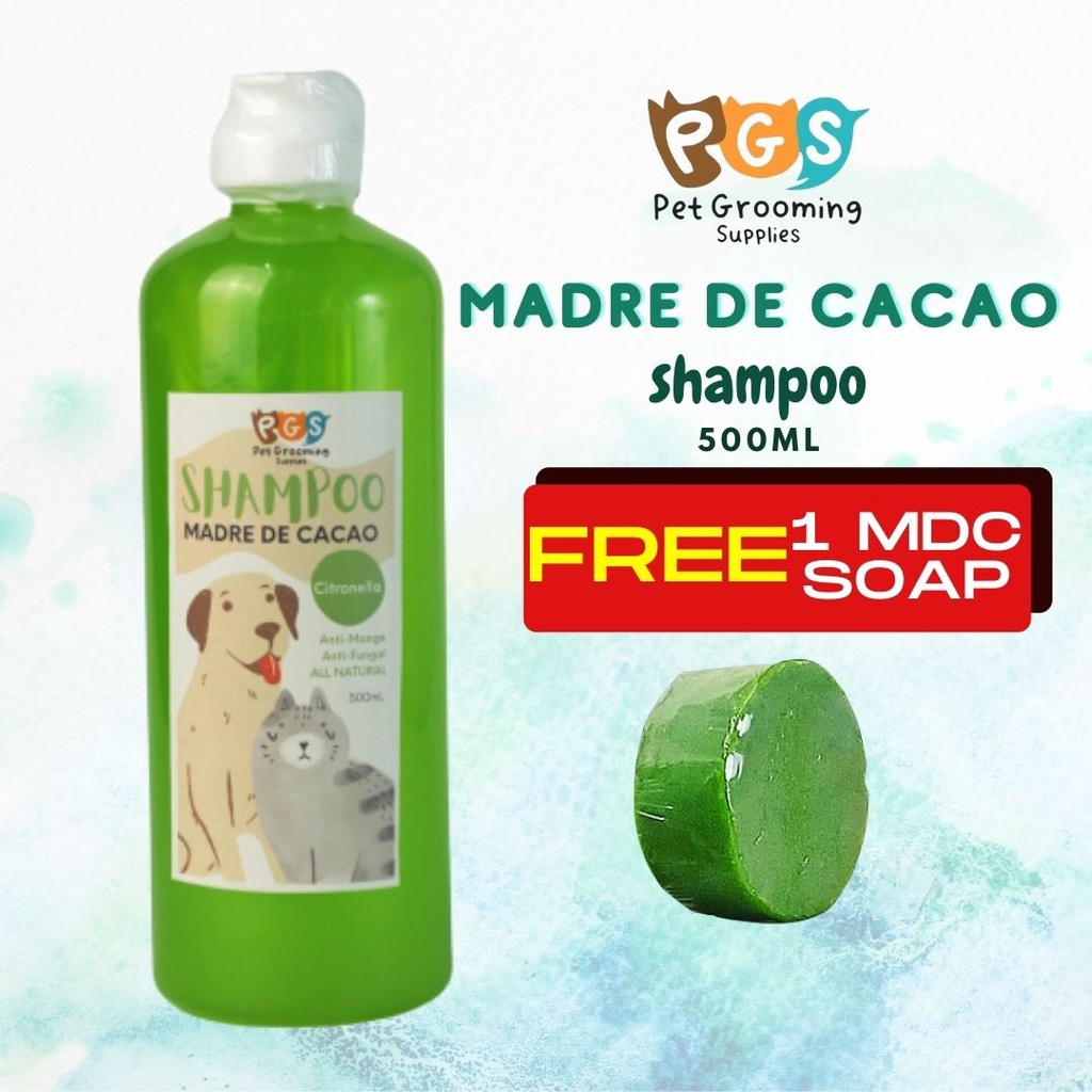 COD Madre De Cacao Shampoo For Dogs Citronella Scent 500ml with Free MDC Soap Pet Shampoo Anti