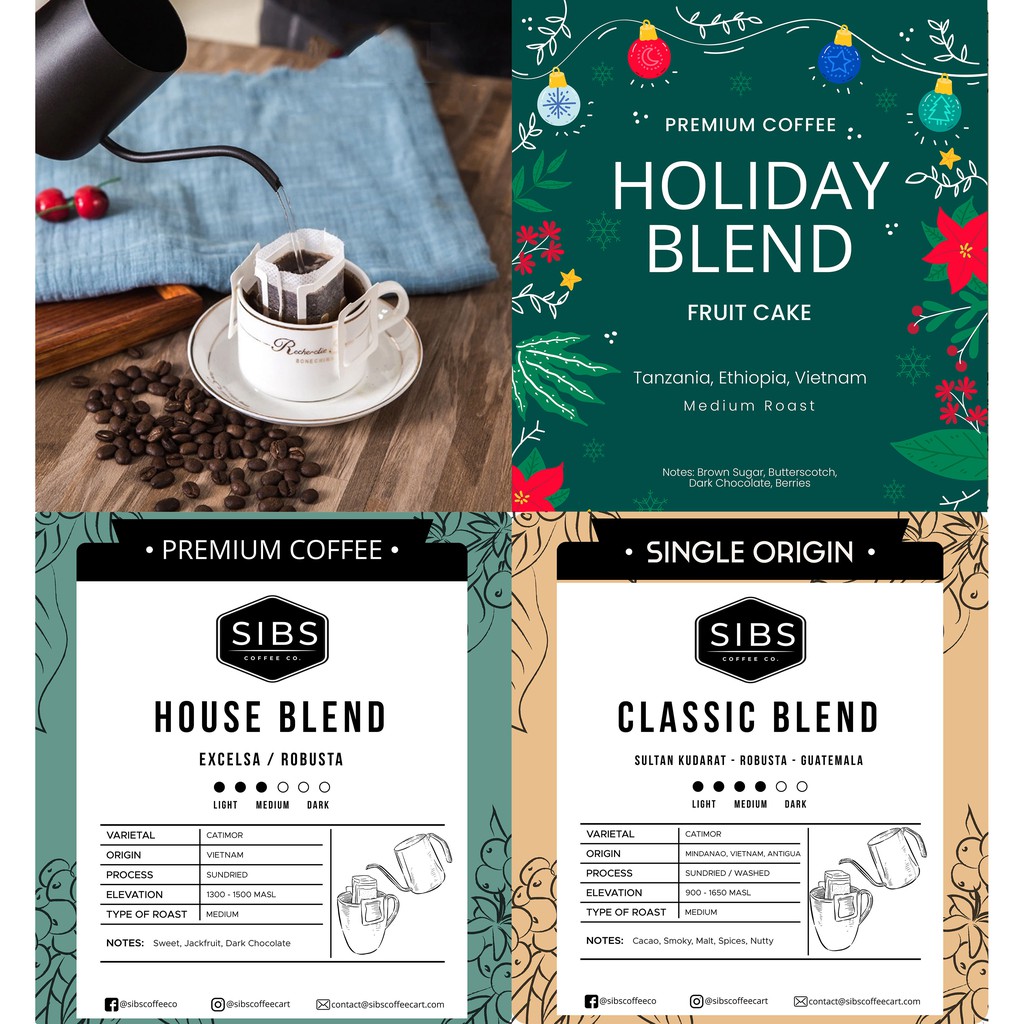 Premium Coffee blend Single Serve Drip Coffee (8 bags) Shopee