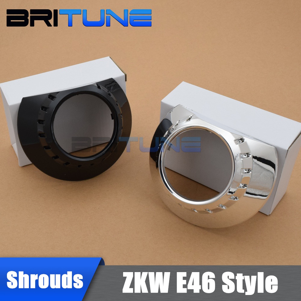 Projector Shrouds For E46 ZKW Headlight Lens Bezel DIY 3.0 Bixenon Lens Covers For Car Lights