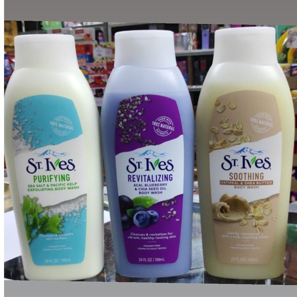 St. Ives Exfoliating Body Wash Paraben Free 24fl oz (709 ml) Shopee