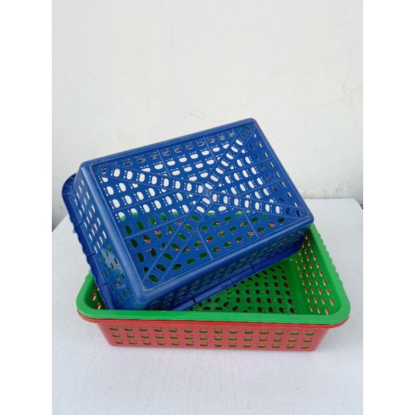 Multipurpose rectangular plastic basket tray (3pcs/set) Shopee