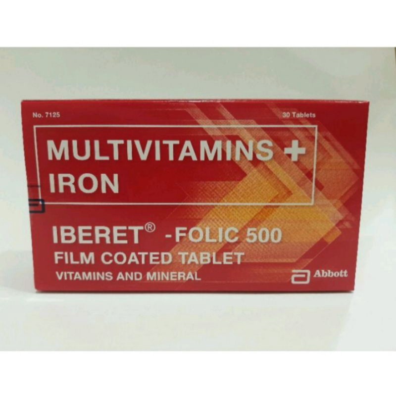 IBERET FOLIC MULTIVITAMINS + IRON 500MG 30 TABLETS Shopee Philippines