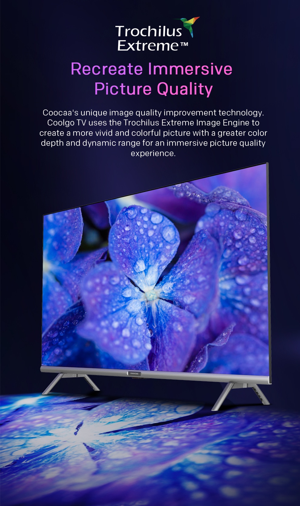 COOCAA 32 Inch Smart TV, Eye Protection Settings, Boundless Screen