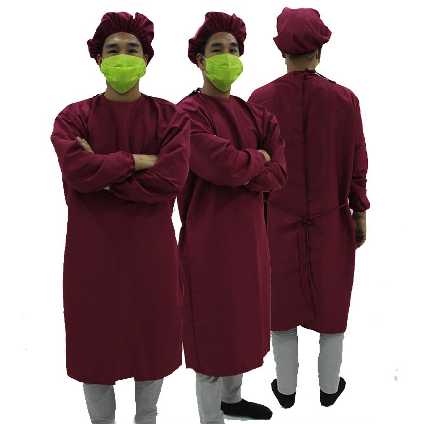 PPE Maroon Color Washable lab gown High quality Shopee Philippines