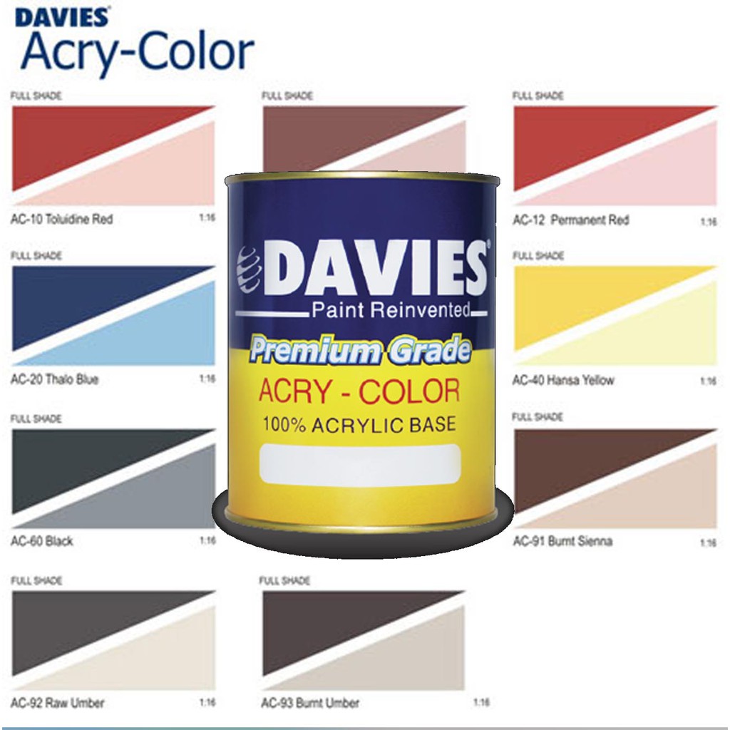 Davies AcryColor Acrylic Based 1/4 Liter AcriColor Acrycolor Acri