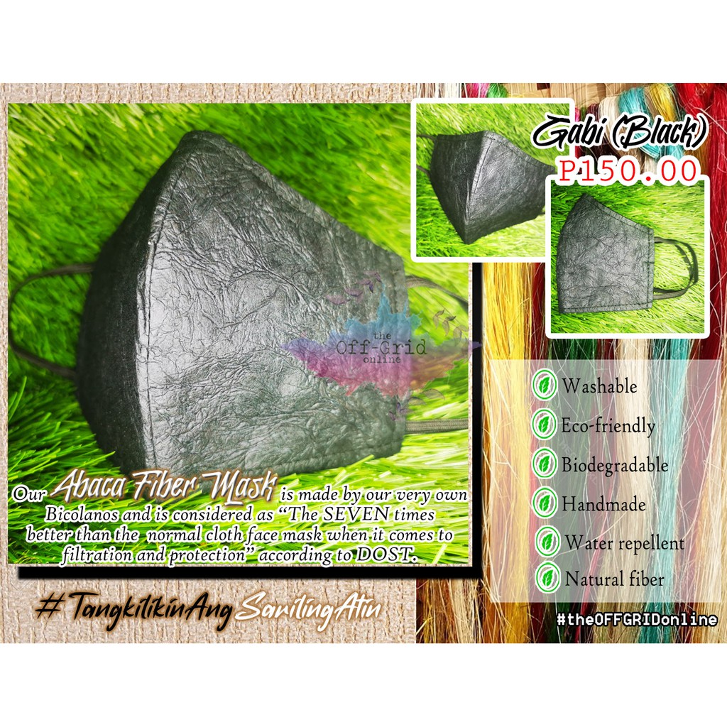 Abaca Fiber Face Masks (Black) Shopee Philippines