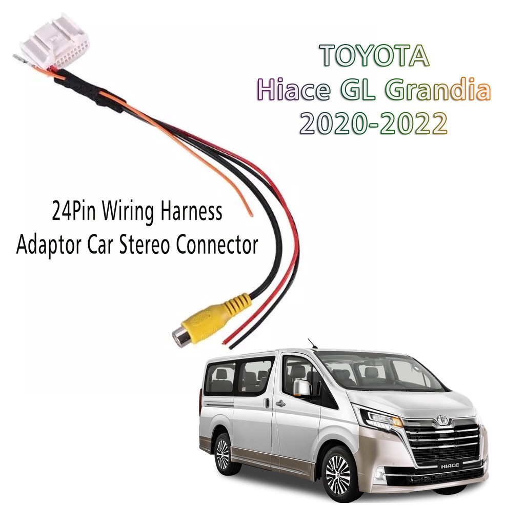 24Pin Wiring Harness Adaptor Car Stereo Connector Rear Camera for