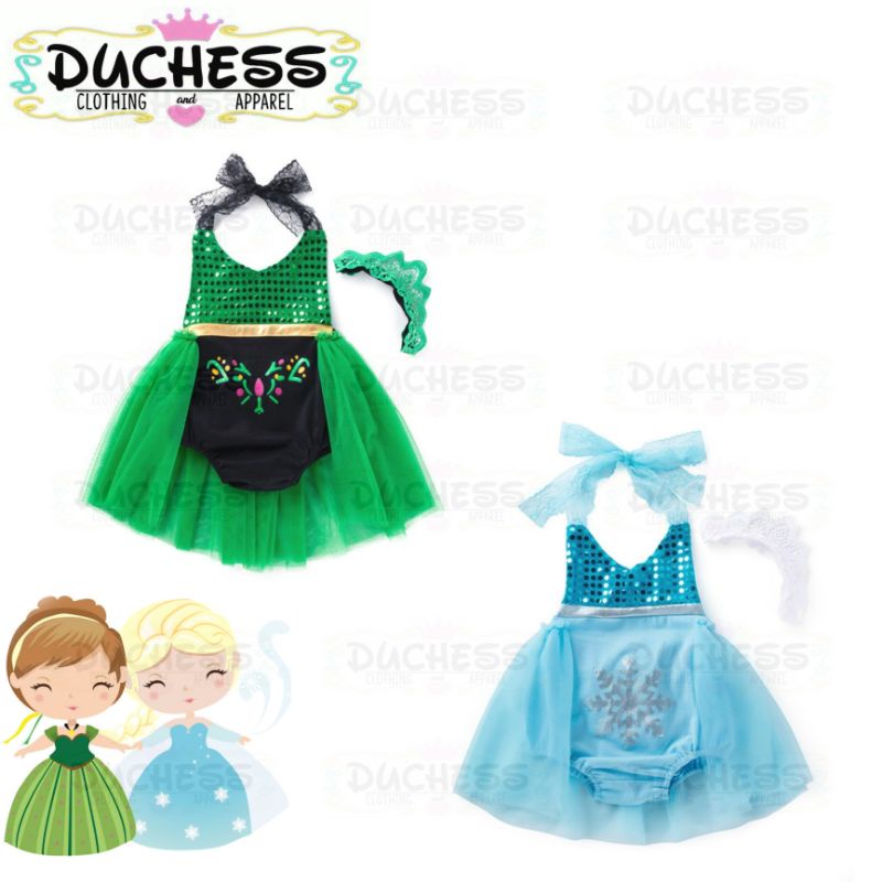 Princess ANNA ELSA Frozen Baby Girl Costume Kids Romper Dress Shopee