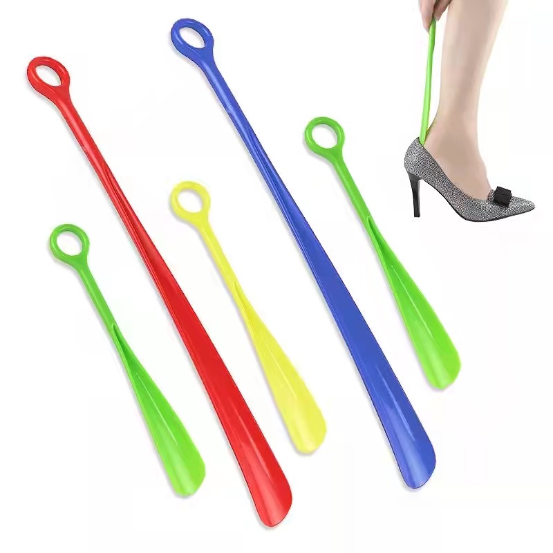 Plastic Long Shoehorn Lazy Shoe Helper Long Handle Shoes Lifter Pull
