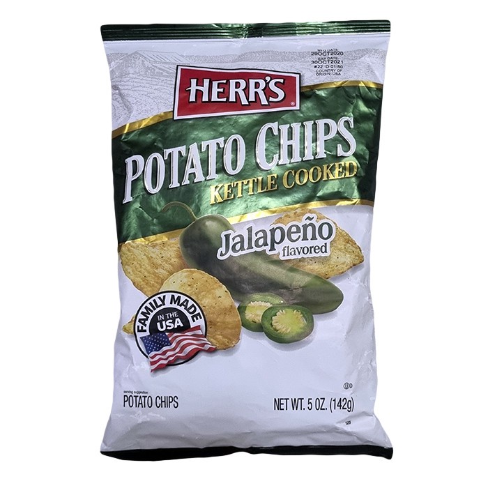 ♫Herr's Kettle Cooked Potato Chips Jalapeño Flavor 142 grams ( 5 oz
