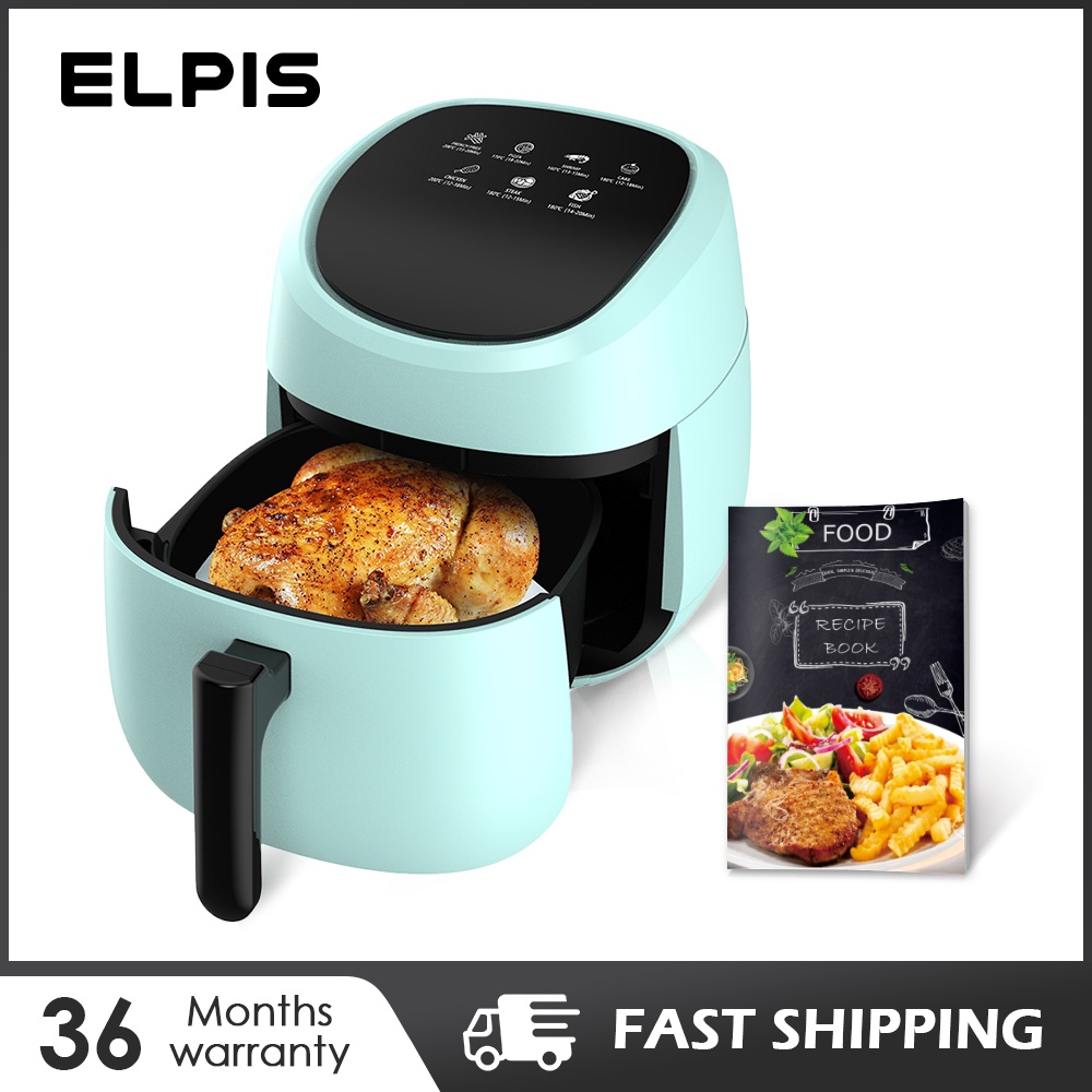 ELPIS 4L Air Fryer Oil Free Digital Touchscreen Hot Airfryer Smart
