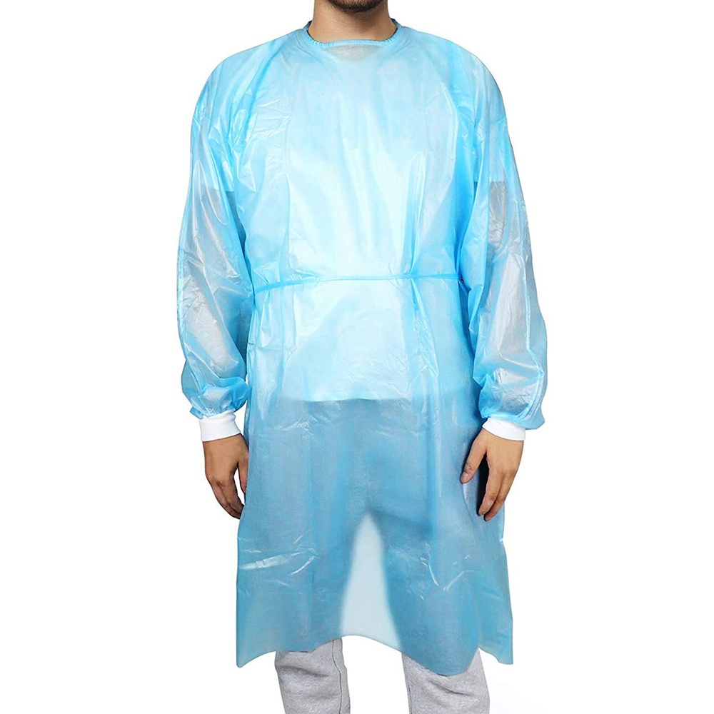 Medical Supply Disposable Isolation Gown. Pack of 10 Blue SMS Lab Coats