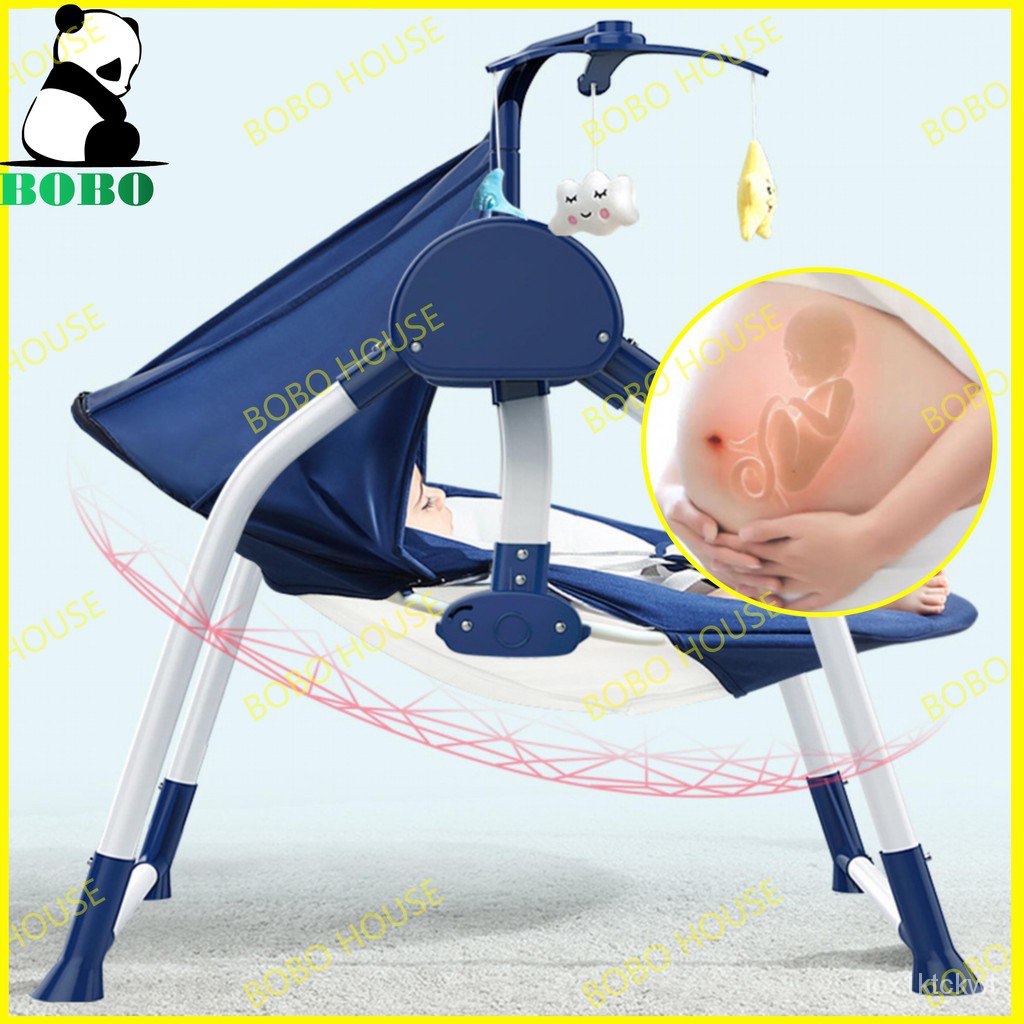 Baby Cradle Electric Rocking Chair Crib Bed Buaian Bayi Foldable Baby