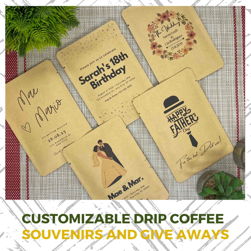 Bulk Order Customizable Drip Coffee for Souvenirs or Give Aways