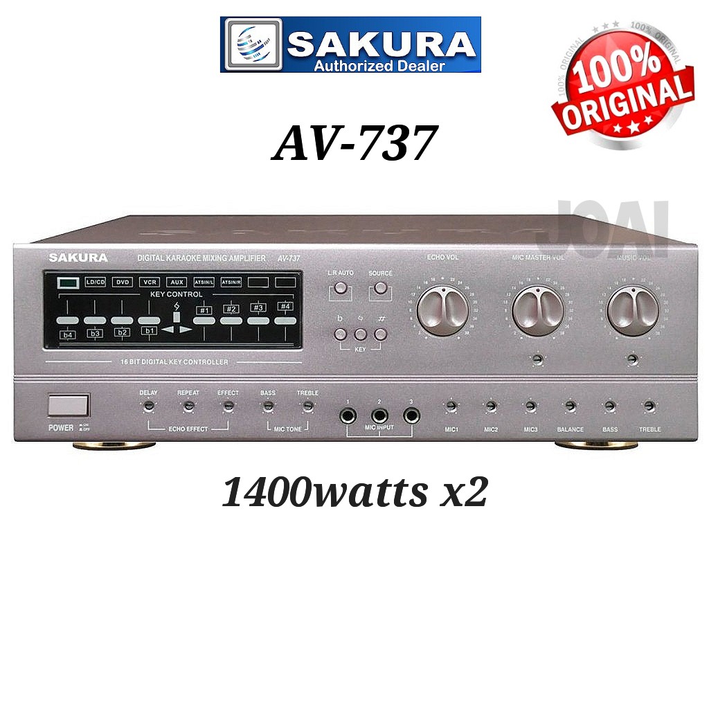 SAKURA AV737 2 CHANNEL DIGITAL ECHO MIXING AMPLIFIER W/ PITCH CONTROL