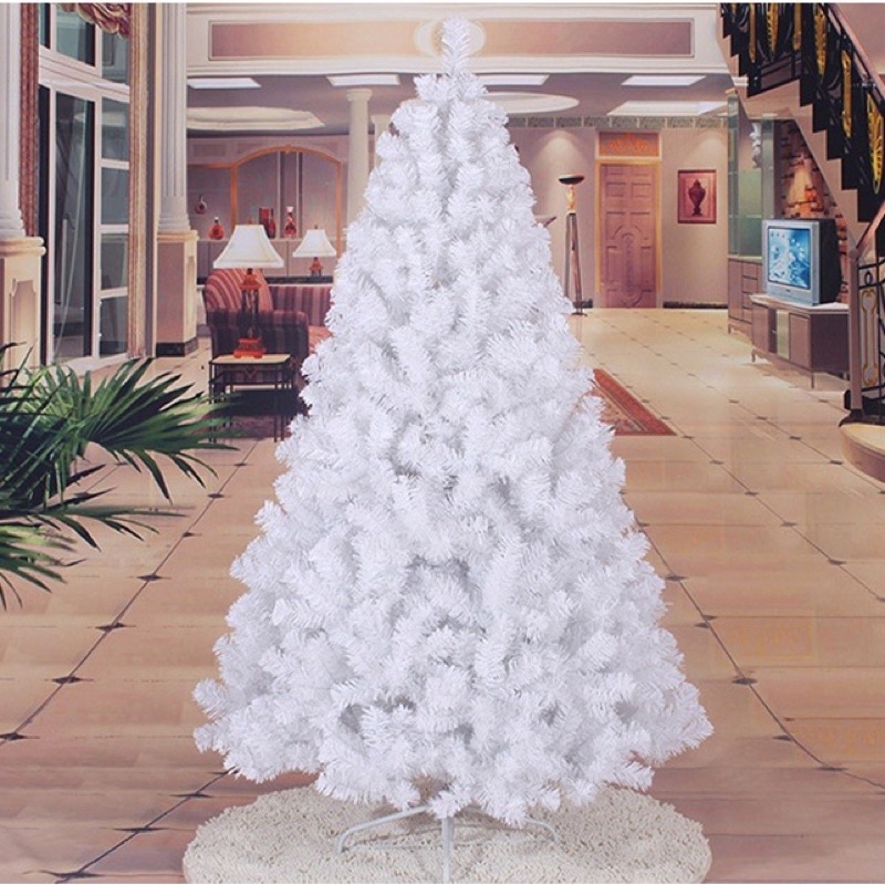 White Christmas Tree PVC With Stand 4FT/5FT/6FT/8FT | Shopee Philippines