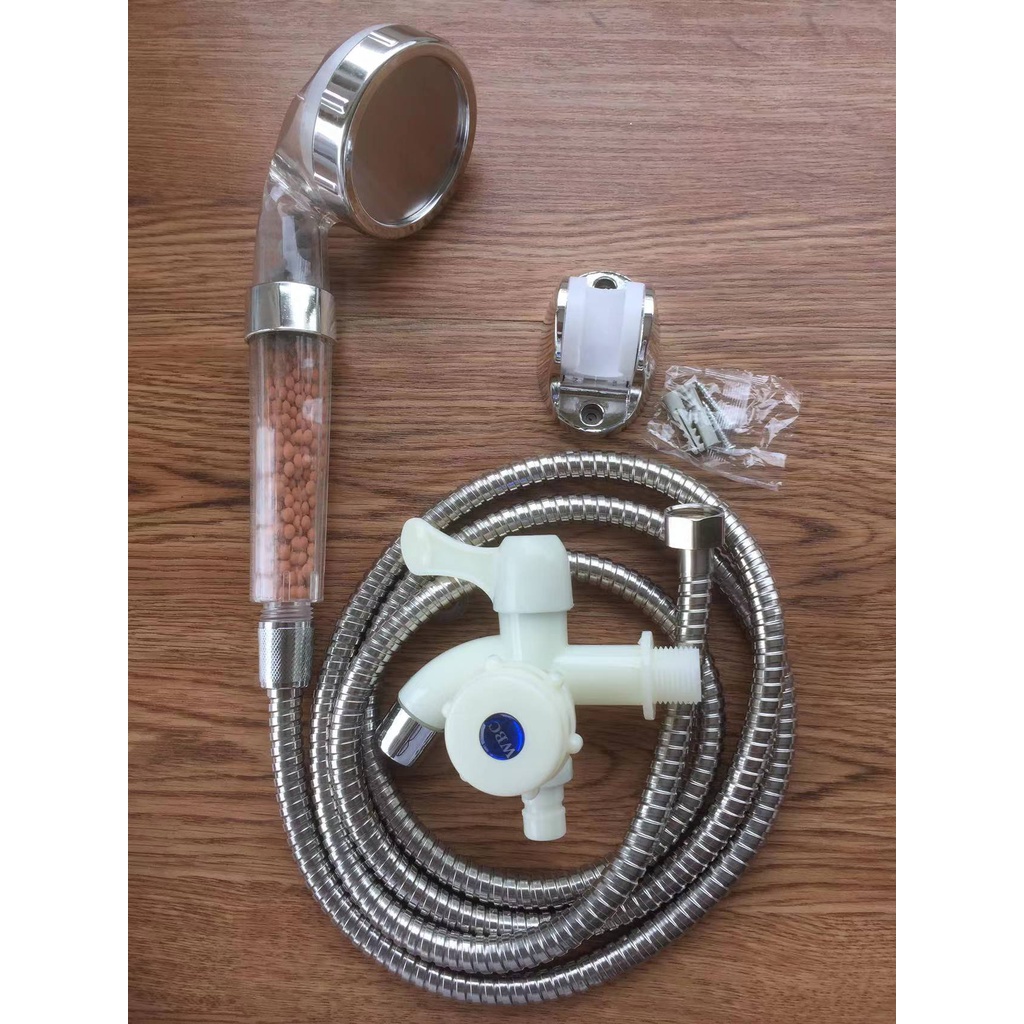 COD High Pressure Filtered Beads Ionic Shower Head With Hose And Dual