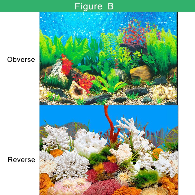 Fish tank background sticker Double Side Fish Tank Wall Poster Aquarium