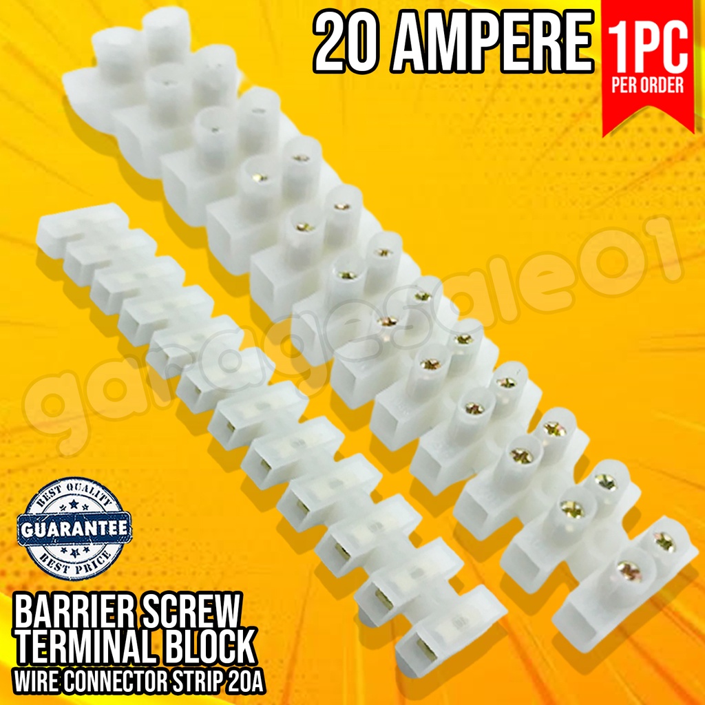 Barrier Screw Terminal Block Wire Connector Strip 20A Shopee Philippines